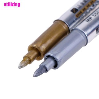 utilizing 2 pzs plumas de tinta permanente/marcador de pintura/metálico/dorado/plateado/impermeable (8)