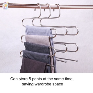 perchas para pantalones de acero inoxidable en forma de s multifuncional antideslizante para almacenamiento de ropa (4)