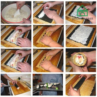 Dem Sushi arroz Rolling Roller bambú DIY Maker Sushi Mat herramienta de cocina