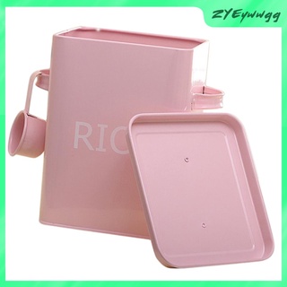 cocina grano harina contenedor de alimentos caja de almacenamiento con cuchara rosa/verde
