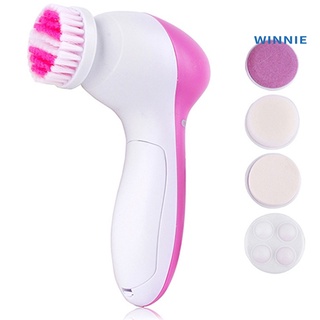 [winnie] 5 en 1 multifunción eléctrica limpiador facial limpiador cepillo masajeador herramienta