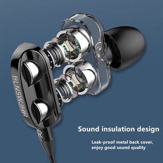 MAYSHOW In-Ear Auriculares Deportivos 3.5mm Con Cable Doble Altavoz Con Micrófono Soporte De Llamada Dual Drive Estéreo 4D Bass/Multicolor (5)