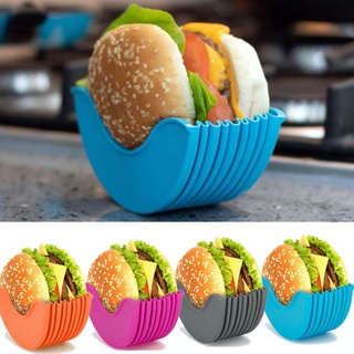 bylstore soporte de hamburguesa de silicona de alta calidad retráctil reutilizable sandwich alimentos pan fijo estante