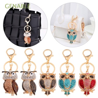 GENABLE Girls Woman Rhinestone Chain Ornaments Diamond-studded Alloy Keychain Car Pendant Fashion Gifts Metal Owl