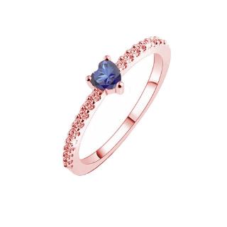 Anillo chapado en oro De 18k en forma De corazón anillo De zafiro Azul Diamante anillo