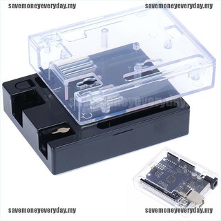 [guardar] 1 caja de plástico abs carcasa de caja negra/transparente para arduino r3 [my]