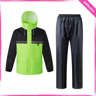 unisex impermeable traje de lluvia chaqueta abrigo pantalones de seguridad ropa de trabajo verde