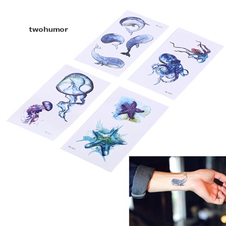 [twohumor] nuevos tatuajes temporales de animales marinos impermeables falsos arte corporal brazo tatuaje pegatina [twohumor]