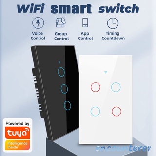 1/2/3 gang TUYA WiFi Smart Touch Switch Home Light Botón De Pared 120 X 72 Mm Para Alexa Y Google Assistant US Standard encounterr