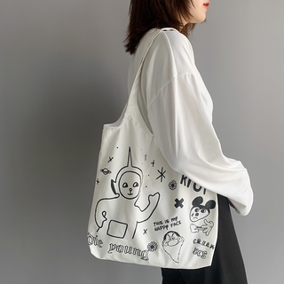 Antena bebé bolsa de lona de las mujeres de un solo hombro japonés de arte fresco chaleco estudiante bolsa de la moda