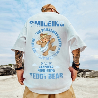 M-5xl unisex hip-hop camisa de moda de dibujos animados pequeño ángel oso impresión T-shirt de gran tamaño camiseta de hombre cuello redondo manga corta camiseta pareja top