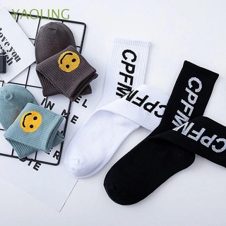 Yaoling Hip Hop calcetines deportivos de Tubo medio de moda para hombre/cara sonriente para mujer/estampado/Multicolor
