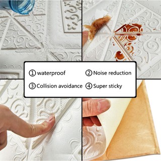 Papel tapiz 3D autoadhesivo pegatinas de pared pegatinas de espuma a prueba de agua decoración cálido hogar sala de estar techo TV pared de fondo (7)