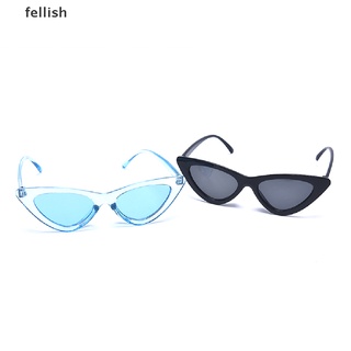 [fellish] lentes de sol retro de ojo de gato para mujer/lentes de sol triangulares transparentes coloridos 436co (6)
