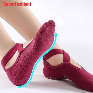 SF calcetines de Yoga para mujer antideslizante vendaje transpirable Pilates Ballet danza calcetines (6)