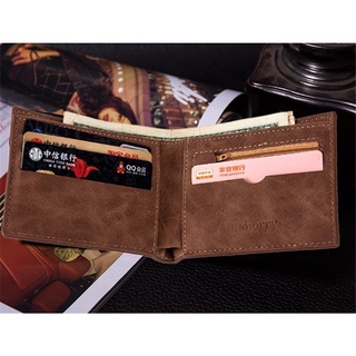 Cartera de cuero sintético Vintage cartera corta carteras para hombre/cartera pequeña delgada para hombre (4)