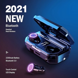 Audífinos Inalámbricos Bluetooth 5.1 TWS con micrófono de pantalla LED y AirDots Touch Control 2200mah Power Bank (2)