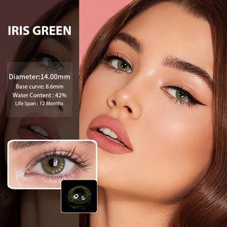 UYAAI lentes de contacto naturales lentes de contacto de Color para ojos 2pcs (1 par) uso anual arco Iris serie Iris verde (2)