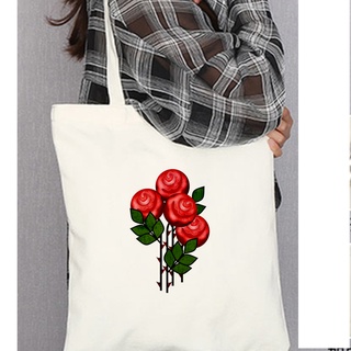Rosa flor moda nueva versión Casual uno hombro lona bolsas de un tamaño 20297