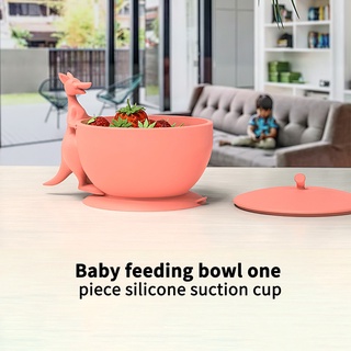 niños anti-caída conjunto de niño plato de cena bebé entrenamiento tazón - verde (5)