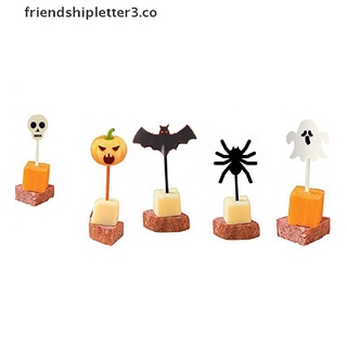 [friendshipletter3.co] 10pcs mini niños halloweenfruit tenedor de dibujos animados snack pastel postre comida palillo de dientes.