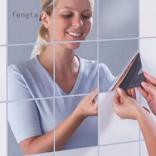 2 pegatinas de pared de 15 cm x 15 cm, espejo decorativo autoadhesivo, espejo de baño