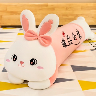 juguete de peluche tumbado conejo almohada larga tira almohada super suave cama dormir pizca trapo muñeca linda muñeca regalo