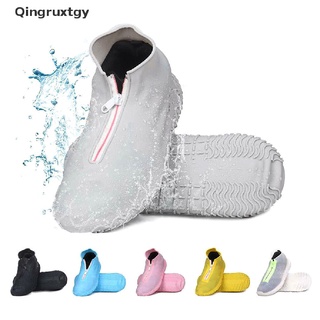 [qingruxtgy] fundas de silicona impermeables con cremallera para zapatos de lluvia reutilizables antideslizantes [caliente] (1)