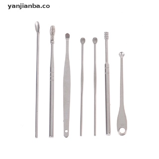 (nuevo) 7 piezas de acero inoxidable espiral oreja cuchara removedor de cera herramientas limpiador [yanjianba]