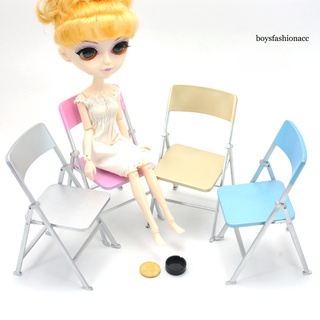 Bbe - 1/6 casa de muñecas Mini lindo colorido silla plegable modelo de juguete adorno decorativo (2)