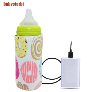 [babystarbi] portátil calentador de botella calentador de viaje bebé niños leche agua usb cubierta bolsa suave