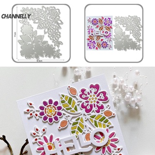 Channelly Silver Color troquelado ancho uso plantilla molde diseño de flores papel herramienta de grabado