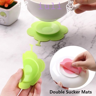 IULI1 Convenient Anti-slip Suckers Practical Cup Mat Placemat Tableware Baby Feeding Household Drinking Multi-function Double Sided Suction Cup Coasters