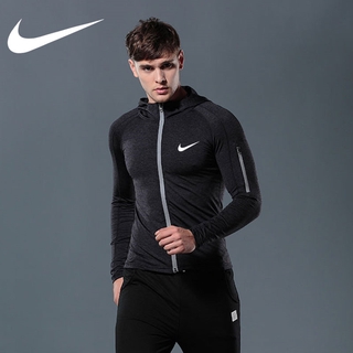 Nike hombres chaqueta deportes natación Fitness Running sudadera con capucha reflectante alta tela elástica (2)