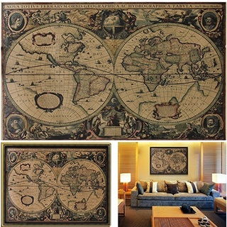 póster de papel marrón mate globo viejo mapa del mundo decoración de pared para el hogar