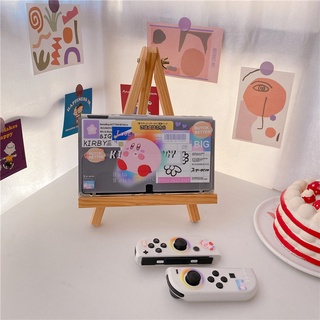 Nintendo Switch OLED Caso De Dibujos Animados Lable Kirby Lindo Bonita Carcasa De Silicona TPU Consola De Juegos Protector De Manija Cubierta Suave