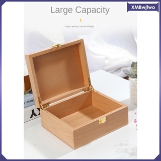 caja de madera sin terminar baratijas de almacenamiento tesoro tramposo organzier diy caja de madera (9)