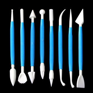 8 pzs kit sugarcraft Fondant para decoración de pasteles herramientas de modelado Azul