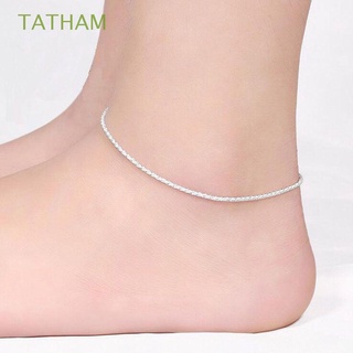 tatham hot tobilleras cadenas sandalia cáñamo cuerda tobilleras pulsera mujeres brillante moda joyería estilo niñas descalzo playa/multicolor