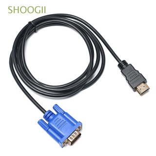 shoogii 1-5m caliente hdmi a vga convertidor de pantalla digital macho a macho 1080p profesional de alta calidad conector de vídeo av cable adaptador