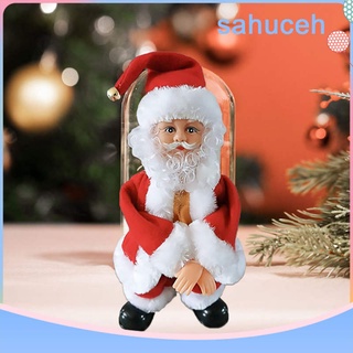 [sahuceh] Divertida Navidad Santa Claus Shake Twist Bailando Cantando Muñeca De Dibujos Animados Casa Estantería Encimera Adorno Niños
