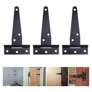4 bisagras de puerta de servicio pesado de 6 pulgadas, correa en t, bisagras para puertas de madera, bisagras (negro) (4)