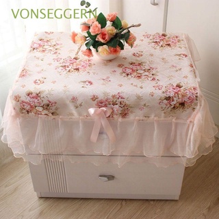 vonseggern moda rosa flor pastoral cubierta rectangular mesa cubierta decoración a prueba de polvo mantel mesita de noche 75*80cm encaje manteles/multicolor