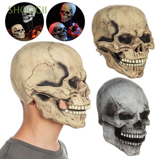 SHOOGII New Horror Facial protection Halloween Horror Props Skull Helmet Party Decortion Dress-up Play Scary Latex Costume Accessories/Multicolor (1)
