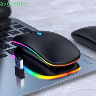 Augustine Mouse inalámbrico profesional portátil LED retroiluminado silencioso ratón portátil ergonómico óptico G recargable ratón de juegos Multicolor