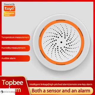 Tuya smart home zigbee3.0 sonido y luz alarma temperatura y humedad sensor combo antirrobo dispositivo BL