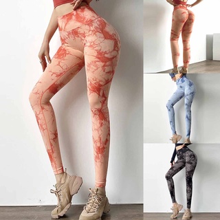 Ejercicio De Elevación Yoga Slim Tie-Dye Pantalones De Tinta Y De Las Mujeres Cadera Inferior Más El Tamaño De Los (1)