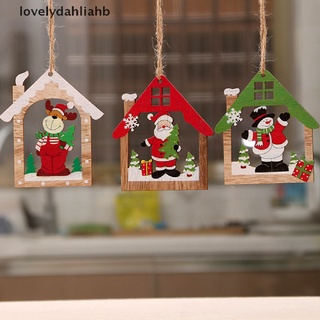 [i] creativo impreso casa santa hueco navidad colgantes de madera decoración de navidad [caliente]