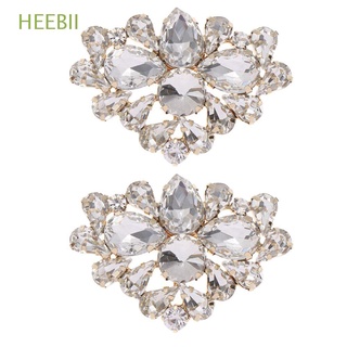 heebii 2 piezas de diamantes de imitación brillantes clips decorativos de tacón alto decoraciones de zapatos clip de zapatos mujeres novia boda cuadrada abrazadera señora encanto hebilla