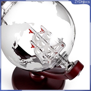 Elegant 850ML Whiskey Decanter Globe Set Glasses World Map Sailing Ship Bar Vodka Liquor Bourbon